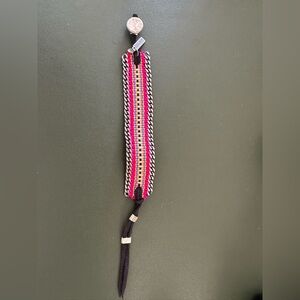 Hipanema Multicolor Woven Friendship Bracelet with Silver Chain Trim /Adjustable